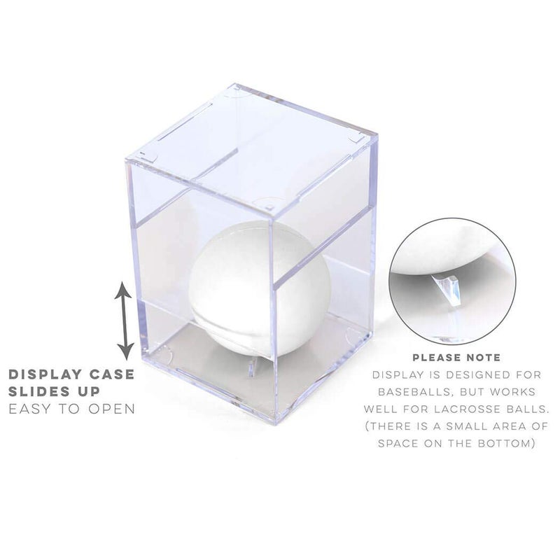 ChalkTalkSPORTS Square Acrylic Display Case | Guys Lacrosse Ball Holder | Single - Image 3